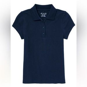 Girls Uniform Pique Polo - Navy Blue/ Tidal